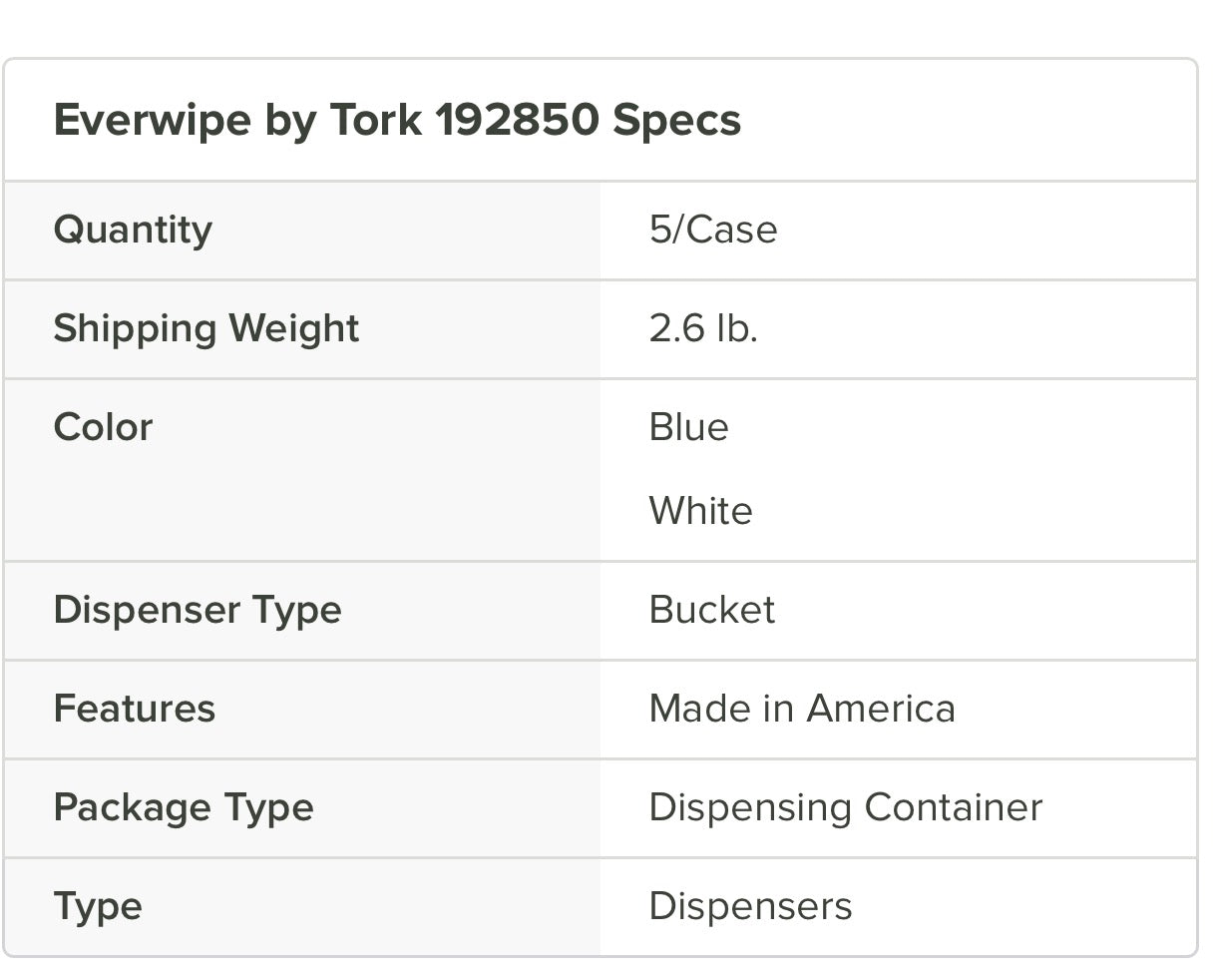 TORK- Everwipe Chem-Ready Empty Bucket for Wiping Rolls - 5/Case