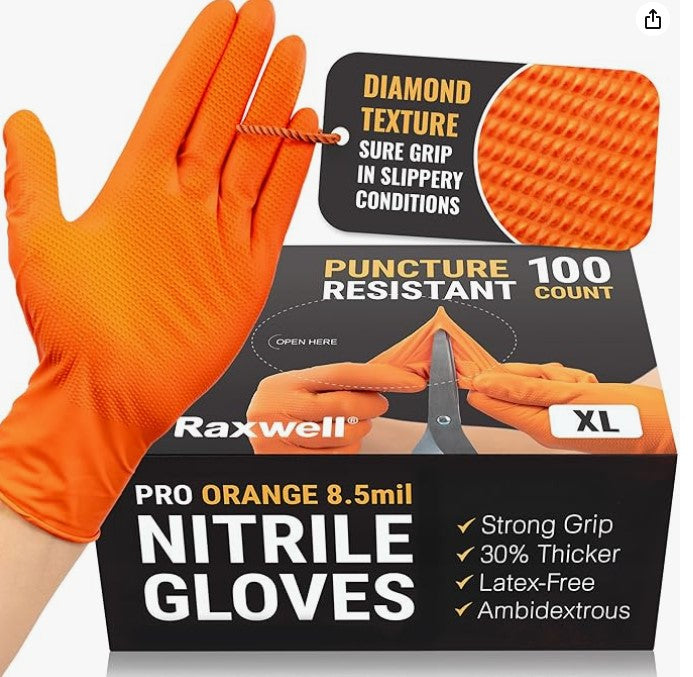 Raxwell Pro- 8.5mil Orange Nitrile
