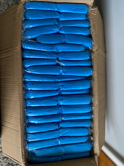 Standard Size Blue Shoe Covers- Bag of 100